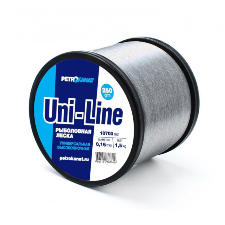 Леска универсальная Uni-Line 250 г, серая (0,18 мм, 1,9 кг, 8395 м)